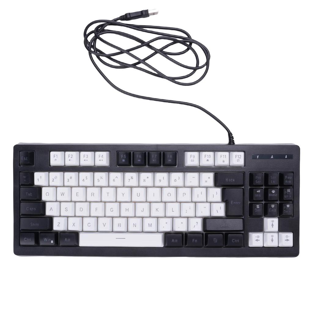RGB Backlit Gaming Keyboard 87 Keys Compact Keyboard USB Wired Keyboard for PC Laptop Gamers Typist