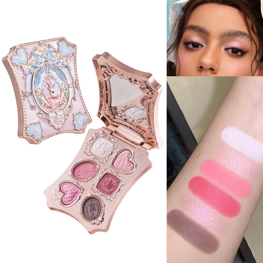 Flower Knows 2026 Bunny Garden Oogschaduw Palet Schattig Konijn Thema Alles-in-één Cosmetische Collectie met Blush & Highlighter