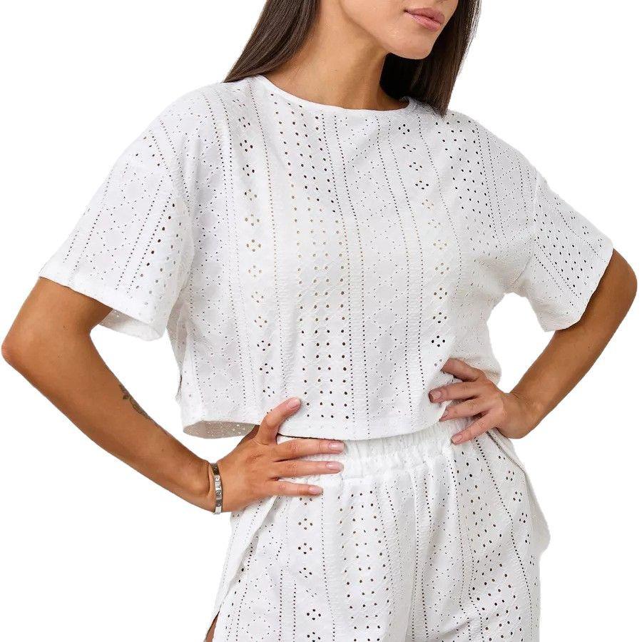 Summer Hot-Selling Comfortable White Short-Sleeve Shorts Pajama Set