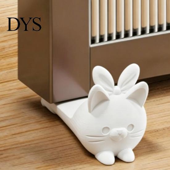 Portable Door Security Wedge 3D Printed Cute Cat Stopper, Non-Slip Cartoon Holder, Stop Decorative for Wood Floors Home Protection No Drill Stopper