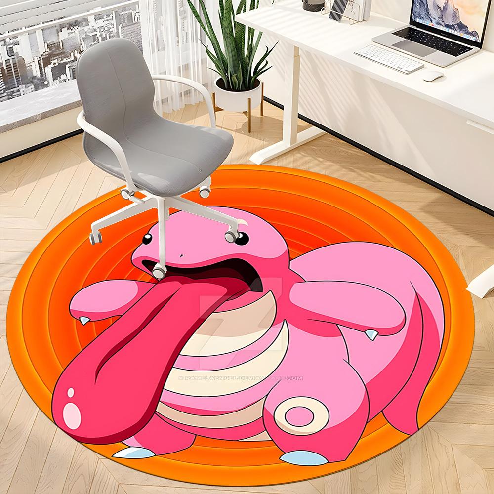 1PC Slime, Pokémon Office Round Rug, Non-slip, Soft and Durable Office Rug for Interior Decoration, Perfect for Office, Beautiful Decoration