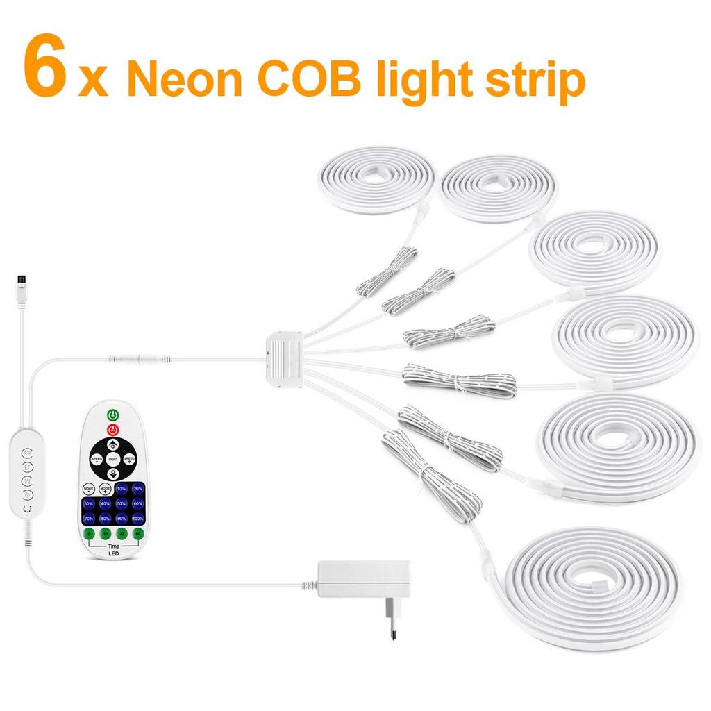 Bluetooth APP a RF Dálkově Stmívatelné COB LED Neonové Páskové Světlo Pro Akustický Dřevěný Laťkový Panel TV Pozadí Nástěnný Panel a Dekorace Skříně