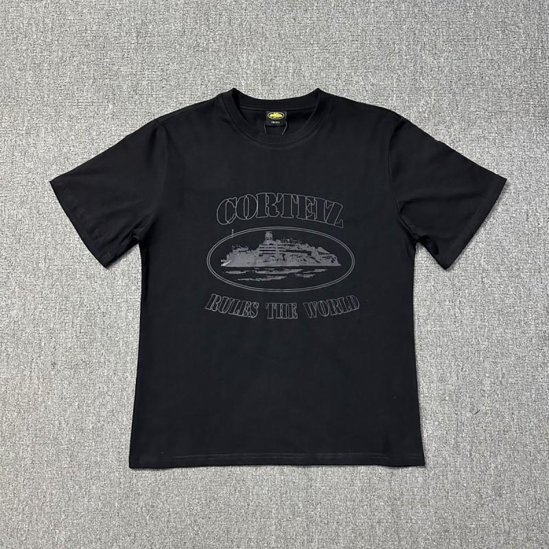 Corteiz Streetwear Baumwoll-T-Shirt Herren Lockerer Schnitt Rundhals Kurzarm Hip Hop Grafik-T-Shirt