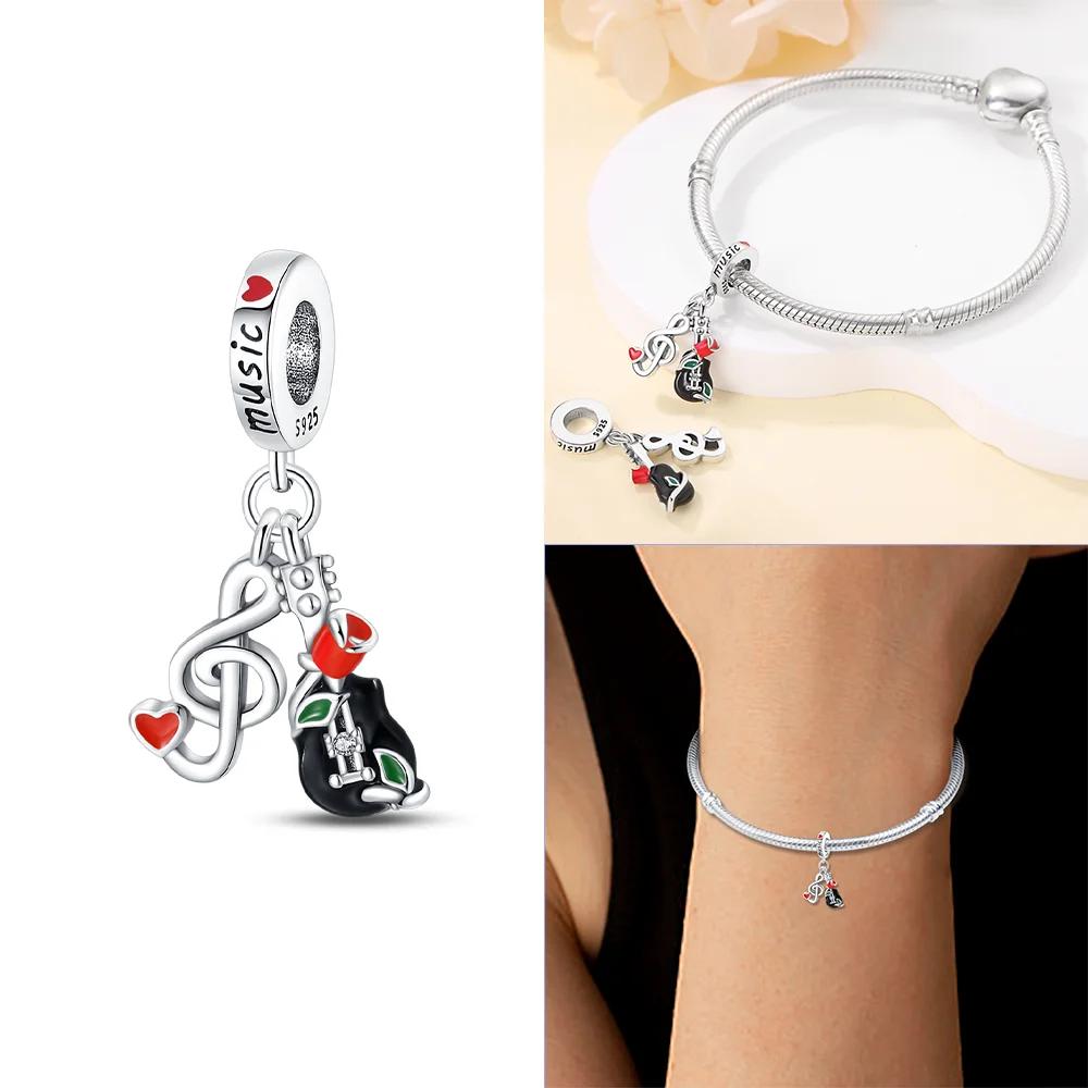 Charms Colorful Zircon Note Headphones Game Console Beads Fit Bracelet Women Jewelrycopper Original Making Diy Gift