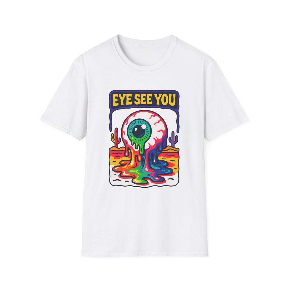 

Unisex Softstyle T-Shirt Melting Eyeball Psychedelic Surreal Desert Art XL