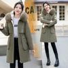 Pie Overcomes Women's Detachable Padded Jacket New Winter Large Size Padded Jacket Medium and Long Over-Knee Thickened Padded Jacket