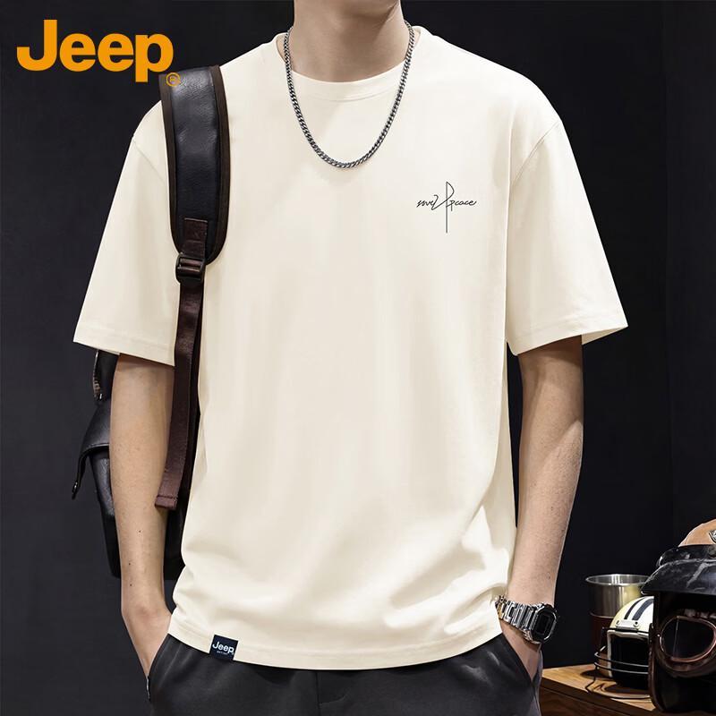 

JEEP Men s Short Sleeve Pure Cotton T-Shirt L
