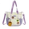 Oxford Shoulder Bag Cute Tote Bag Cartoon Handbag & Purse Pendant Badge Decor Crossbody Bags For Women