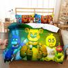3D Teddy Bear Series Bedding Set Cartoon Anime Down Duvet and Pillowcase, Microfiber Fabric Washable and Quick Drying Home Decoration