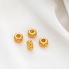 5pcs/lot 10mm 18K Gold Color Plated Brass Big Hole Beads Spacer Beads for Bracelet Necklace DIY Jewelry Making Accessories