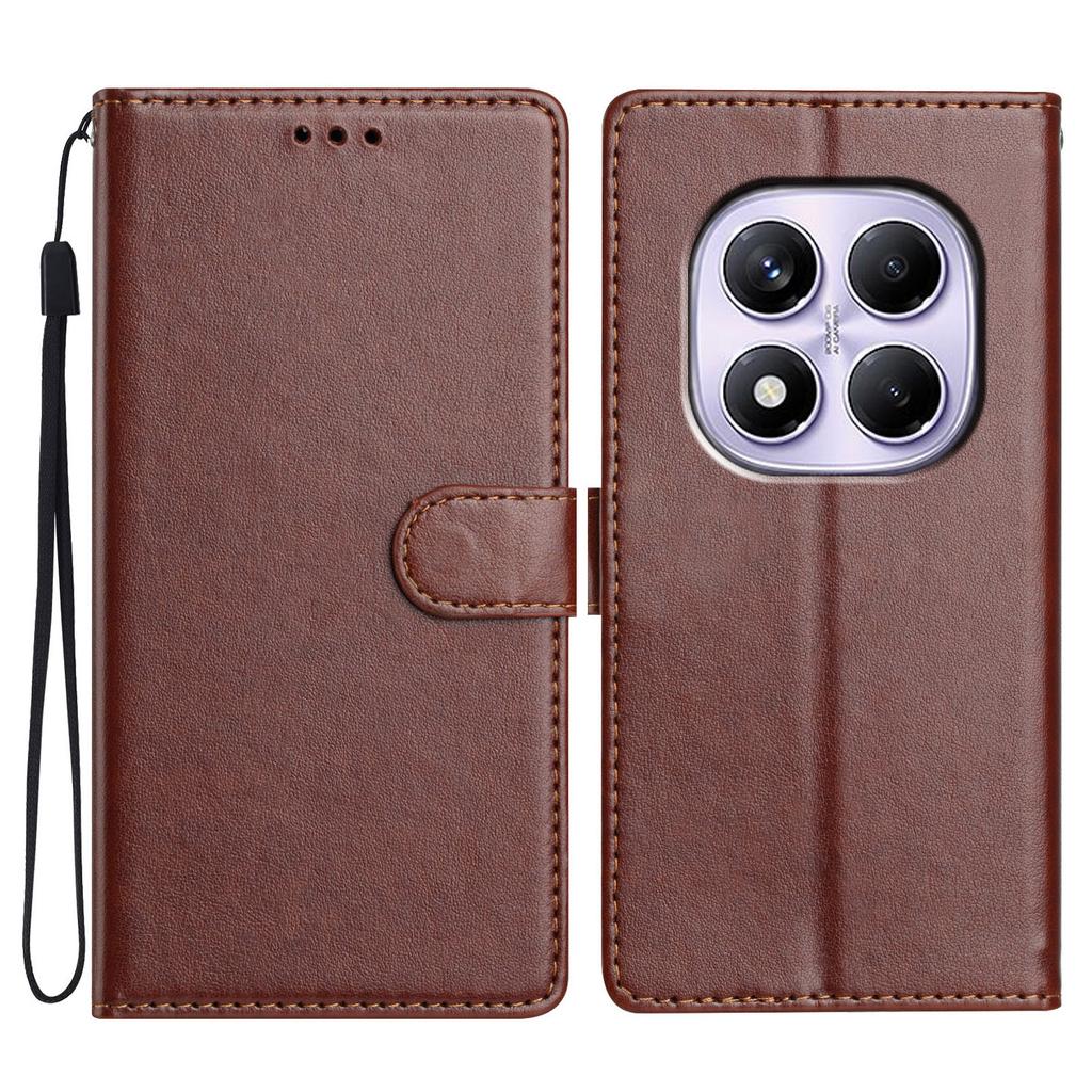 Pro Xiaomi Redmi Note 14 Pro 4G Kožené pouzdro Peněženka Stojánek Kryt na telefon s praktickým poutkem