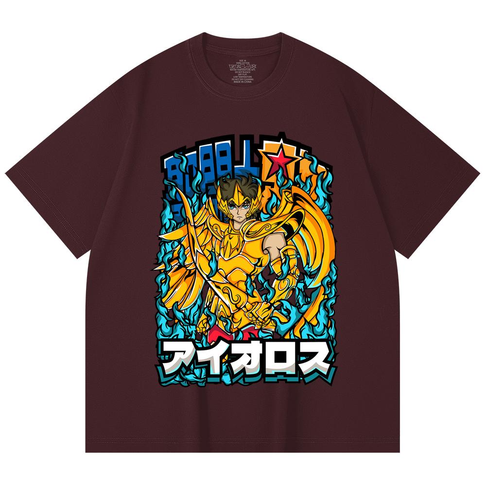 

230 Gsm 100% Cotton Saint Seiya V12 Aiolos Print Unisex Heavy Cotton T Shirt 2XL