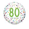Folienballon 80. Geburtstag Konfetti 1 Stück