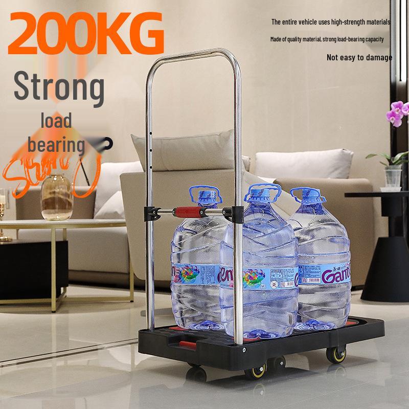 Lightweight Foldable Flatbed Trolley Hand Truck - Silent Portable Cart for Easy Cargo Transport