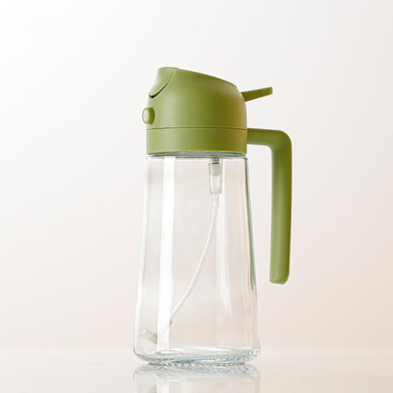 Oil Pot 2-in-1 Design Food Grade PP Lead-Free Glass Transparent Visual Design Cooking Sprayer