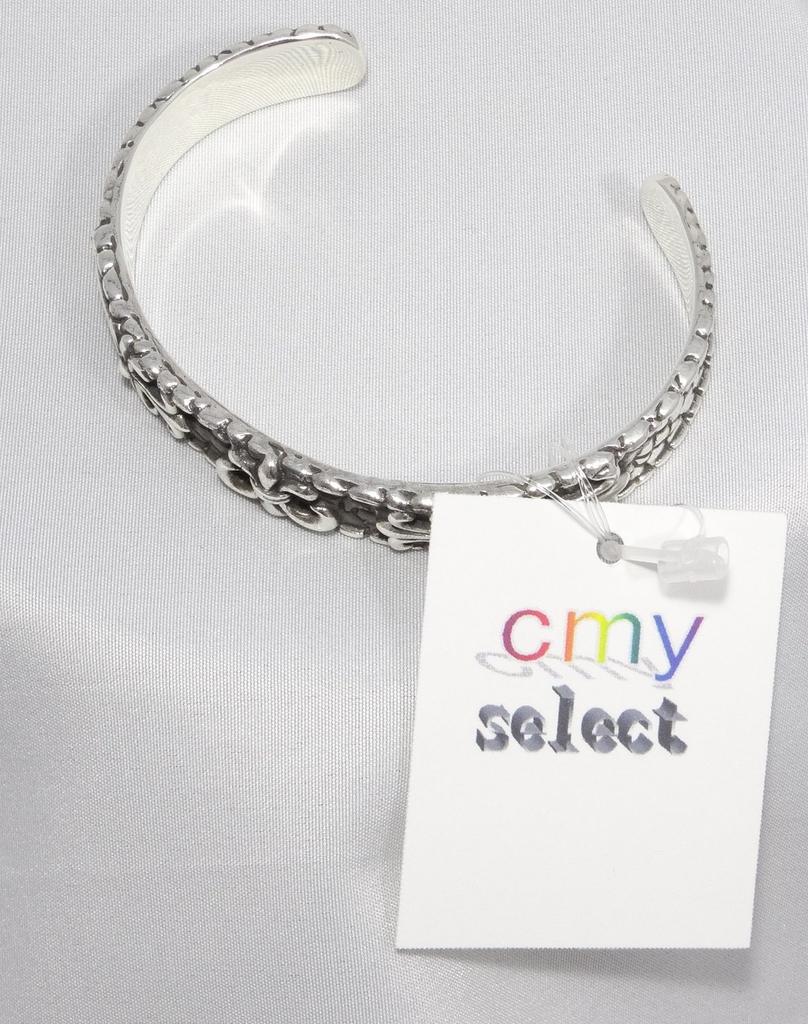 Silver 925 Bangle Bracelet for Men Lily Emblem Double [cmy Select] (11 Cross)