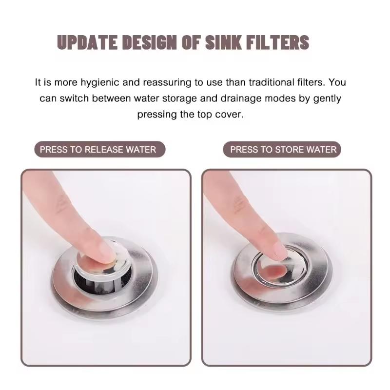 Steel Floor Drain Filter Screen Pop-up Bounce Core Drain Plug Washbasin Floor Drain Sink Filter Plug Anti Odor Filter Accessorie