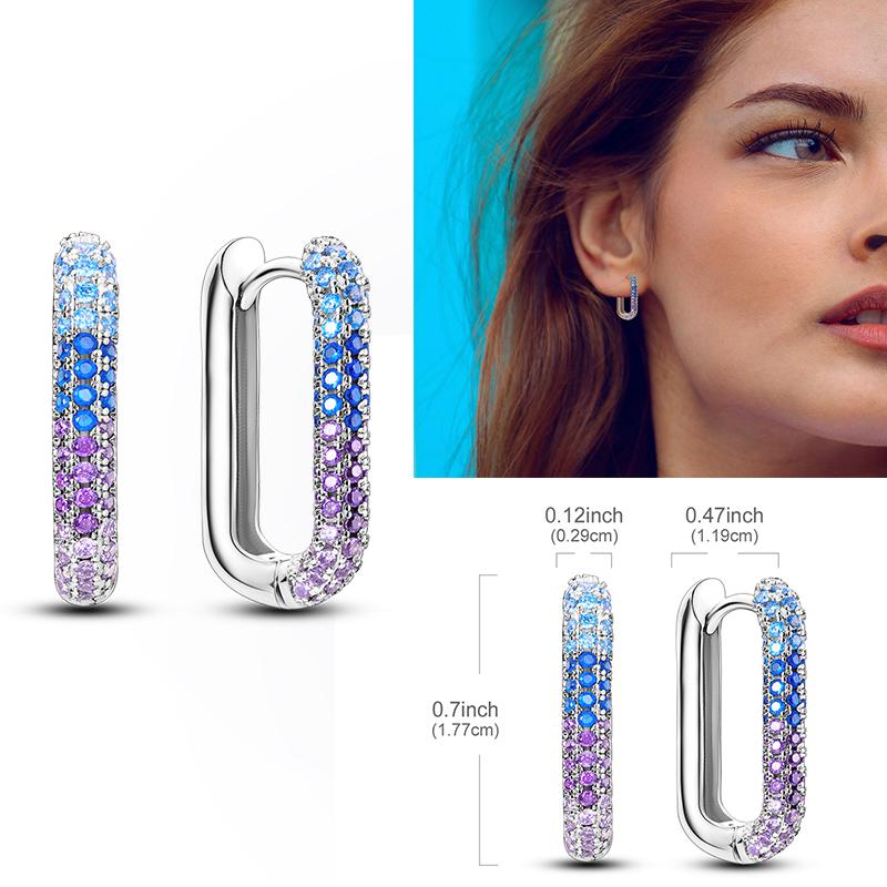 925 Silver Hoop Earring Moon Sun Earring Pendent Zircon Heart Shape Star Eardrop For Women Girl Making Jewelry