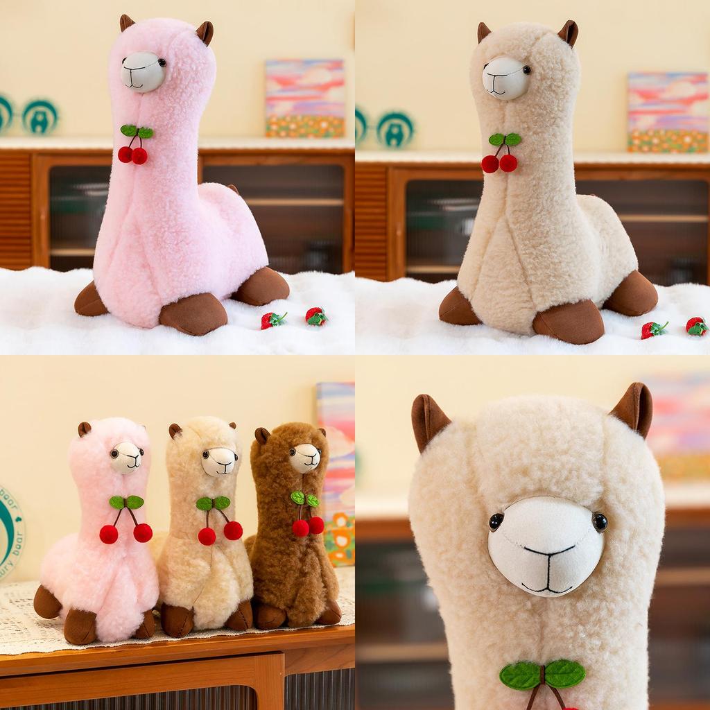 Cute Alpaca Plush Toy Soft And Cuddly Stuffed Animal Gift Available In Pink Beige And Brown