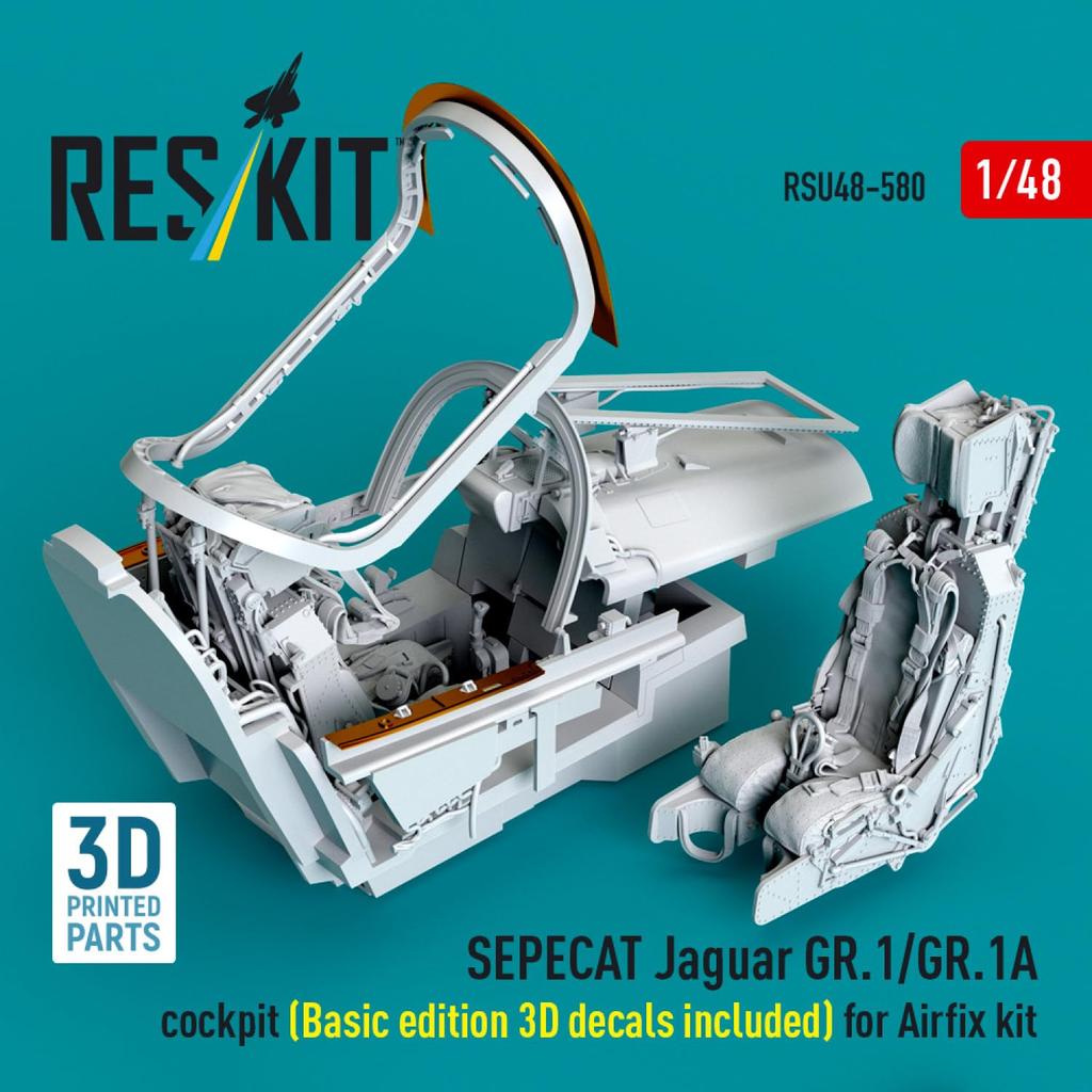 Reskit Jaguar Cockpit Basic Version Plastic Model Parts 1/48 GR.1/1A (for Airfix) RSKU48-0580