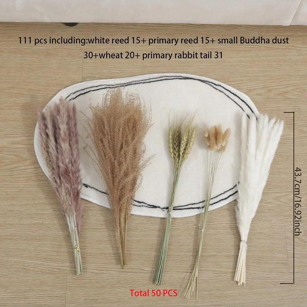 67pcs/50pcs-reed Dried Flower Bouquets Set Scandinavian Decorative Ornaments Flower Arrangement Decoration