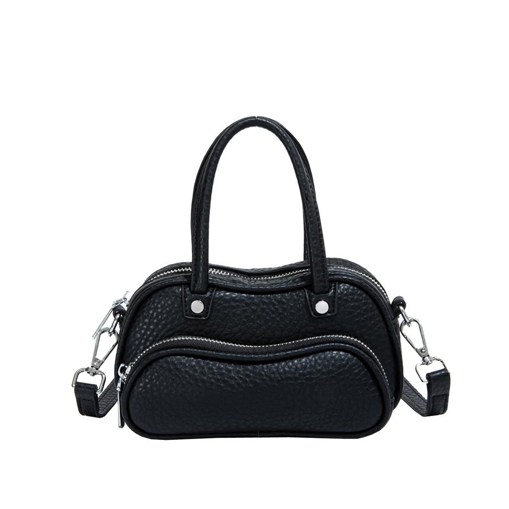 High Quality Lychee Pattern Portable Bowling Bag Niche Design Versatile Temperament Commuter Style Messenger Bag Bag Woman