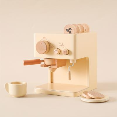 Wooden Play House Toys Coffee Machine Children's Role Kitchen Play Toys Educational Multifunctional Toys Simulation Dining Kitchen Set Toys Christmas