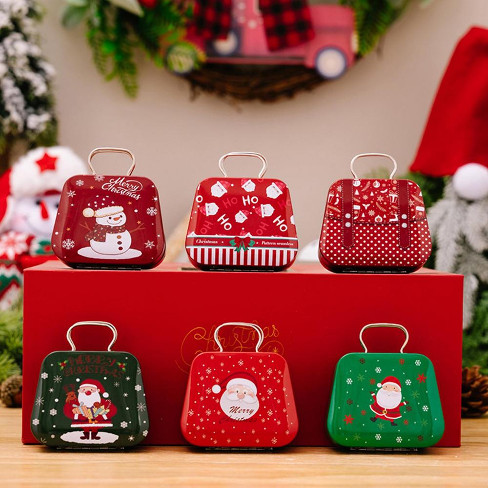 Christmas Cookie Tins Candy Box Cookie Tins 6pcs Candy Jar Cookie Container Cookie Boxes Tin Box Food Storage Container For