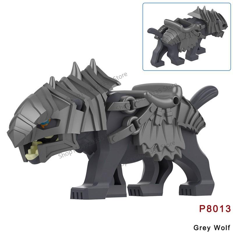 N813A N814 MOC Medieval Orcs Building Blocks Game Series Mini Action Figures Orc Warrior Mage Armored Wolf Mount Kids Model Toys