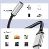 Nylon Reinforced Cord Cable USB C To 3.5mm Auxiliary Converter Cable For Smartphones Tablets Mobile Devices Line Control