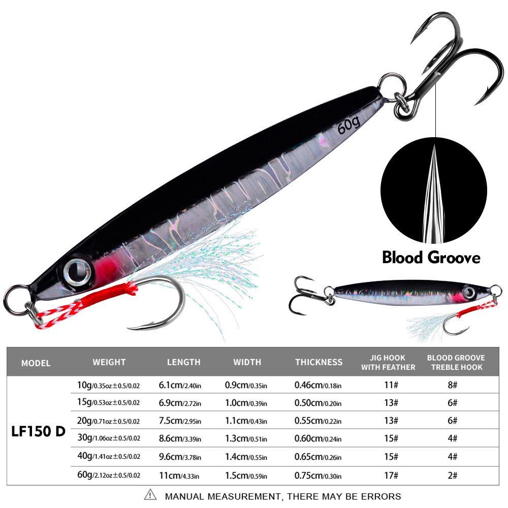 Bionic Metal Jig Bait for Boat and Sea Fishing - 10g To 60g Lead Fish Lures