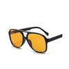 Vintage Retro Sunglasses for Women Men Classic Large Squared Aviator Frame Uv400 Trendy Orange Glasses - RIpj