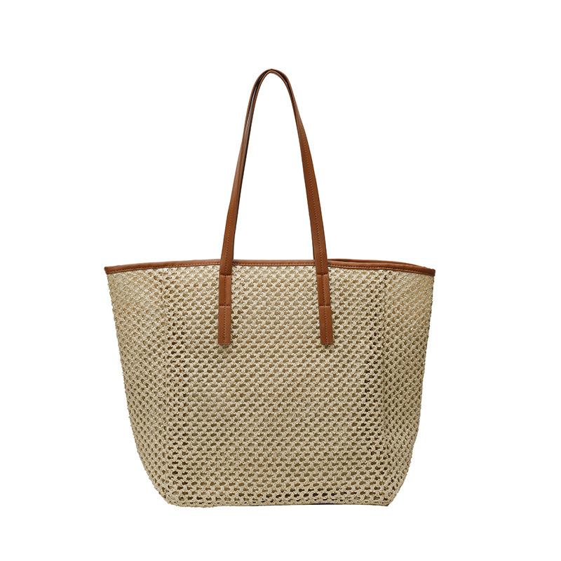 Beach vacation travel large-capacity bag women's 2025 summer new shoulder bag straw commuter woven tote bag