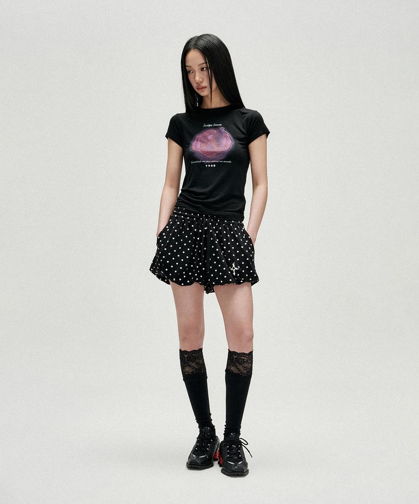 NOT4NERD W Polka Dot Balloon Shorts - Black