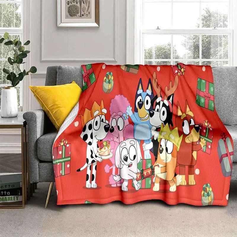 3D Print B-Blueys Family Cartoon Dog Blanket,Soft Throw Blanket for Home Bedroom Bed Sofa Travel Cover Kid Gift