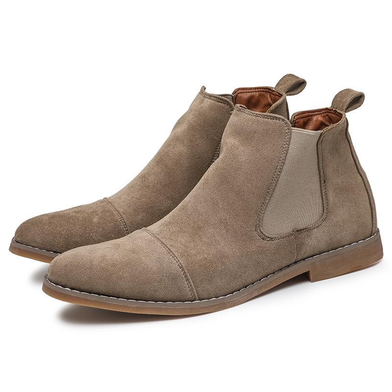 Fashion Pointed Chelsea Boots Men Comfortable Ankle Dress Boots Men Lace Up Cheap Men's Suede Shoes Casual botas chelsea 2024