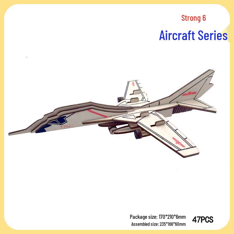 Handmade 3D Wooden Military Tank Model Puzzle for Children