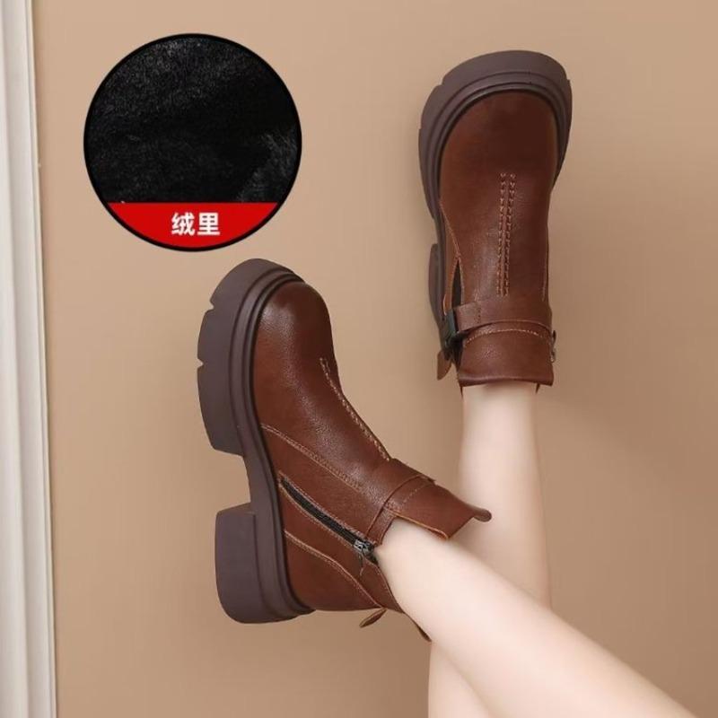 Small thick-soled Martin boots women's new autumn and winter retro versatile Chelsea short cotton boots