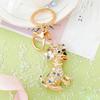 Keychain Pendant Rhinestones-Encrusted Cartoon Puppy Charm Key Chain Strong Lobster Clasp Key Holder Bags Car Decoration