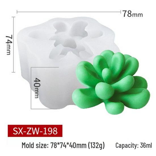 Mi Song Succulent Candle & Soap Silicone Mold for DIY Aromatherapy & Epoxy Crafts