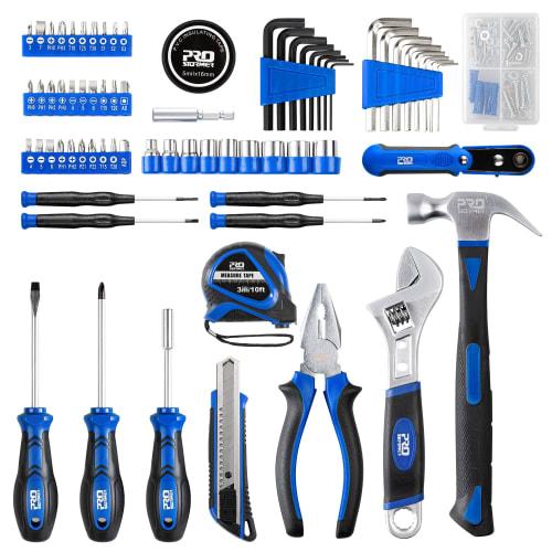 Prostormer 160-Piece Home Repair Tool Set, Versatile Tool Kit and Toolbox for DIY, Furniture Assembly, Garage, and Home Maintenance, Wood Screw Assort