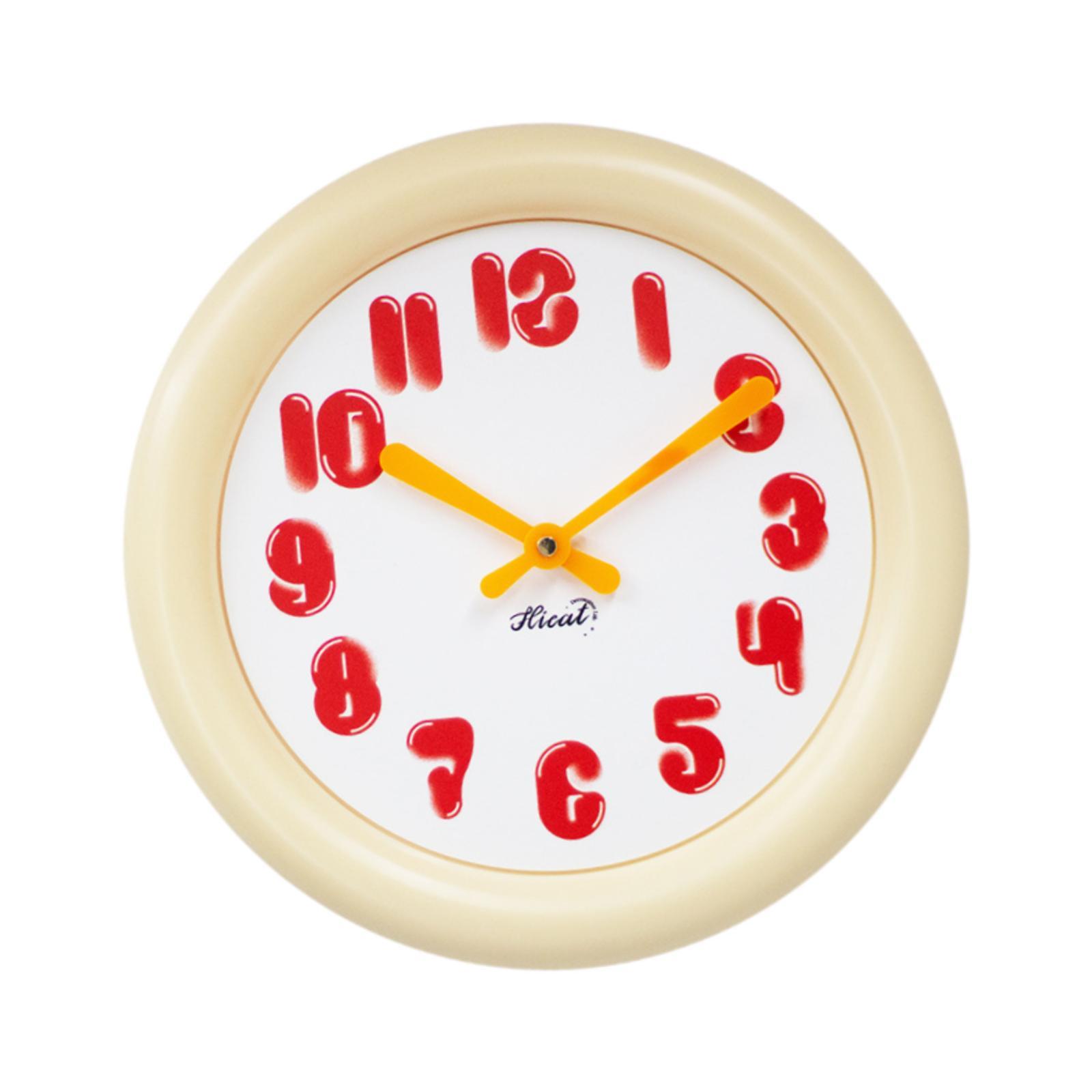 

Nordic Wall Clock Hanging Clock Quiet 12inch Unique Round Simple Lightweight Ornament for Study Living Room Kitchen Decor