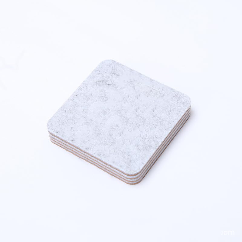 

Absorbent Felt Coasters Dining Mats Durable Cup Mats 4 Pieces & - Multi-Use 10100.5cm (Gray/White, Square)