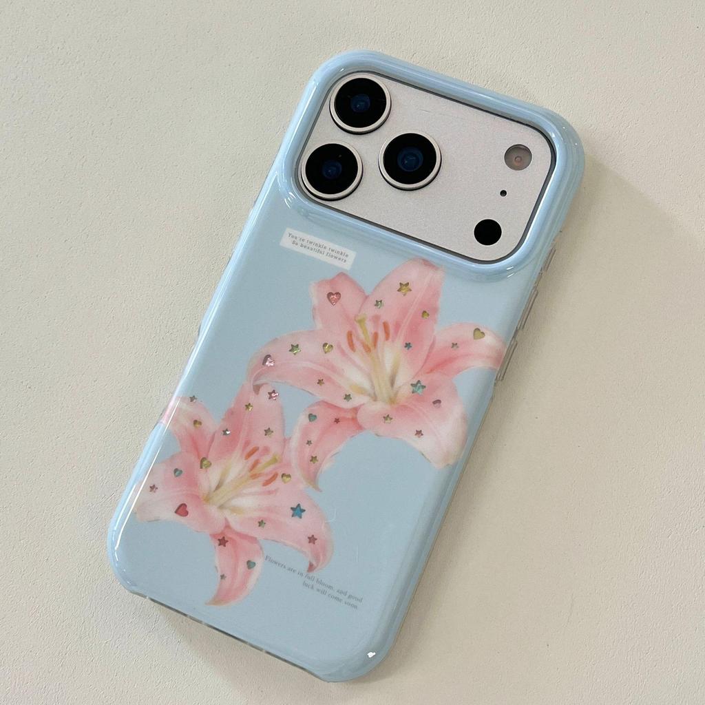 Fresh Pink Lily iPhone 17 Pro Max Case with Chain for New Models