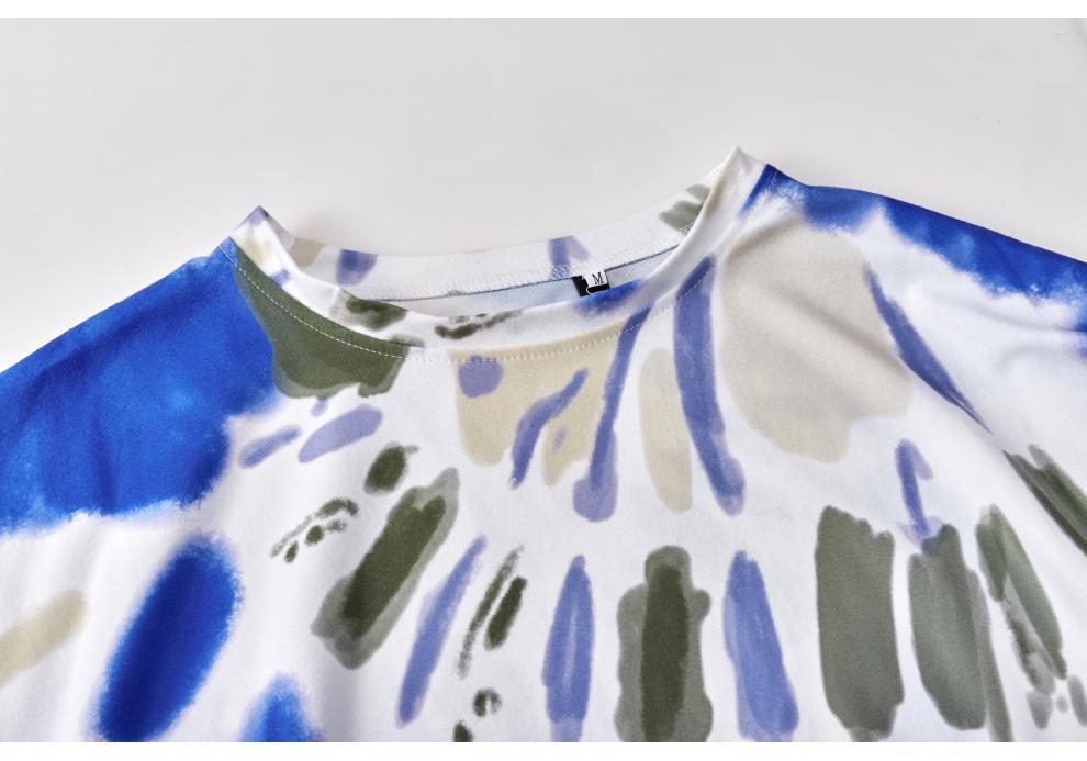 Women's Tie-Dye Long Sleeve Hoodie: Autumn/Winter Loose Fit with Round Neck