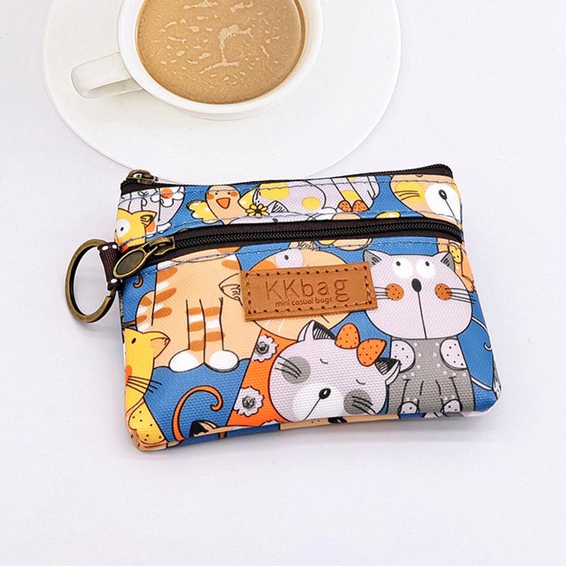 Cute Cartoon Animals Wallet Zipper Purse Small Coin Purse Lightweight Storage Bag Money Bag Key Card Holder