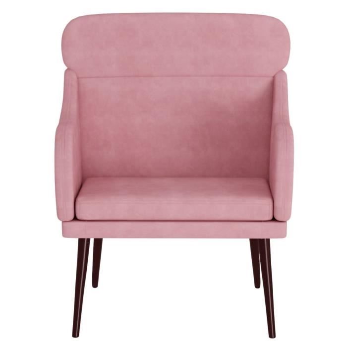 351439 vidaXL Fauteuil Rose 63x76x80 cm Velours