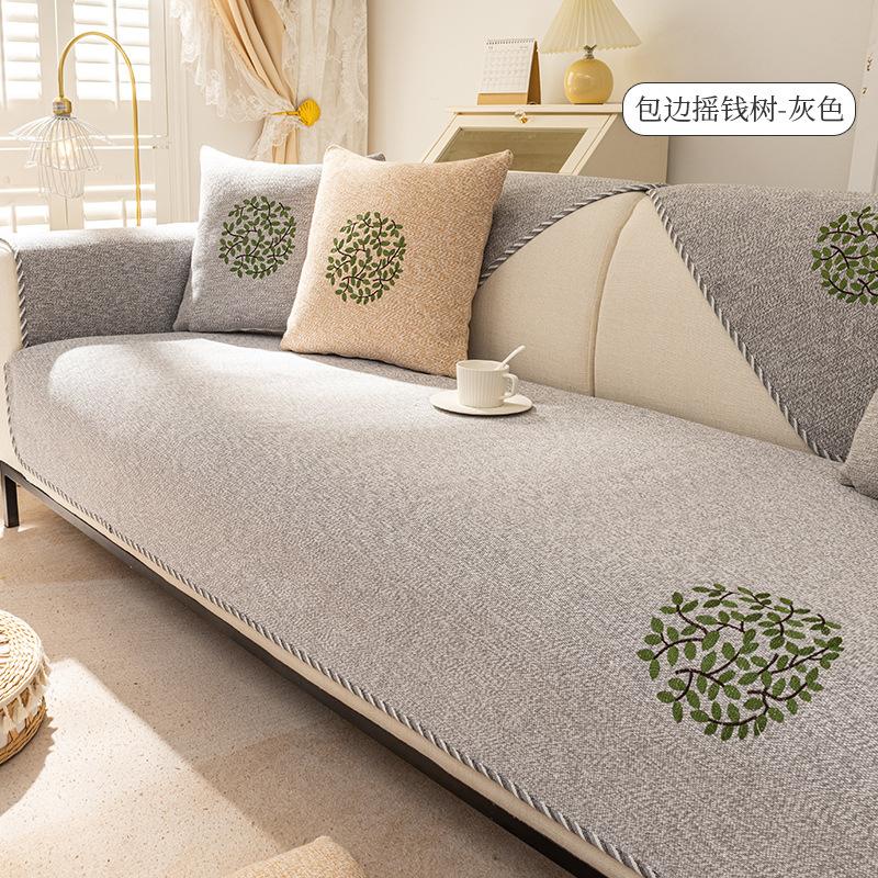 New Cotton And Linen Sofa Cushion Four-Season Universal Non-Slip Seat Cushion Simple Modern Old Coarse Cloth Sofa Cover Cover Cloth