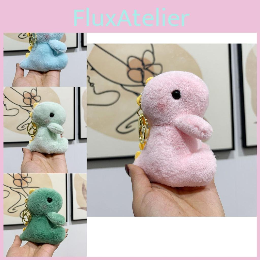 Cute Cartoon Dinosaur Plush Key Holder Fluffy Stuffed Animal Keyring Pendant