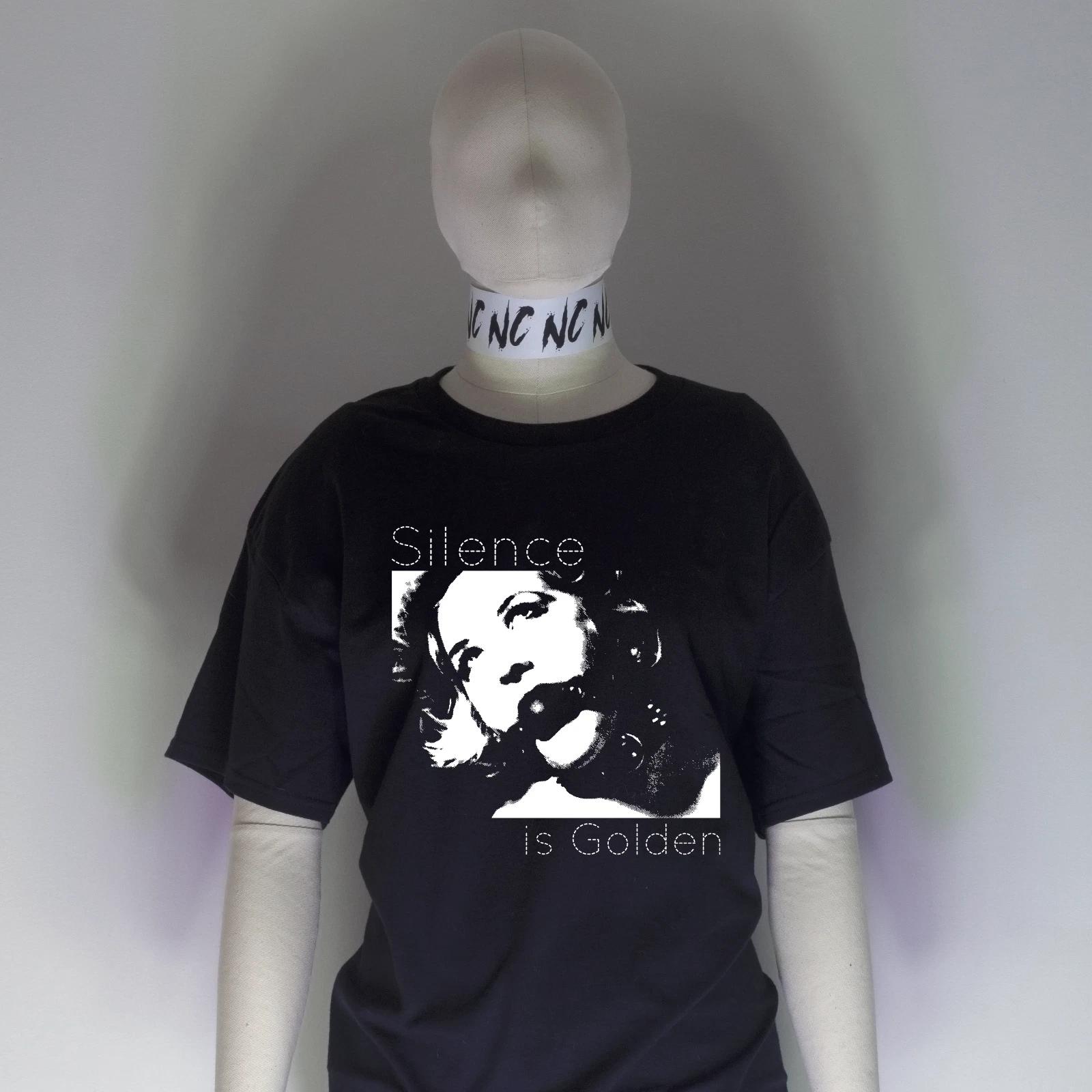 SILENCE Is GOLDEN Shirt | Goth Industrial Punk Kink Ball Gag BDSM Sub Bottom M